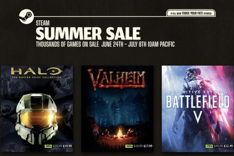 Ilustrasi poster Steam Summer Sale 2021.