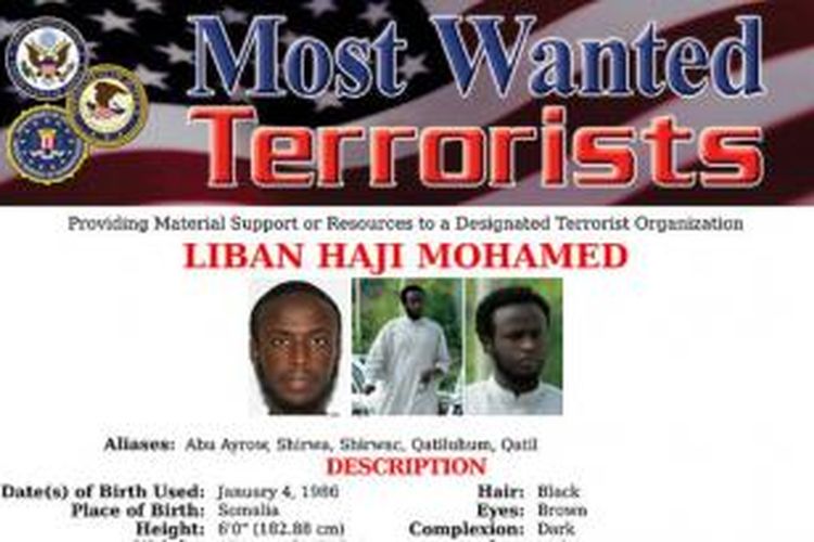 Liban Haji Mohamed adalah salah satu buronan FBI yang paling dicari. Dia tertangkap dan untuk sementara ditahan di Somalia.