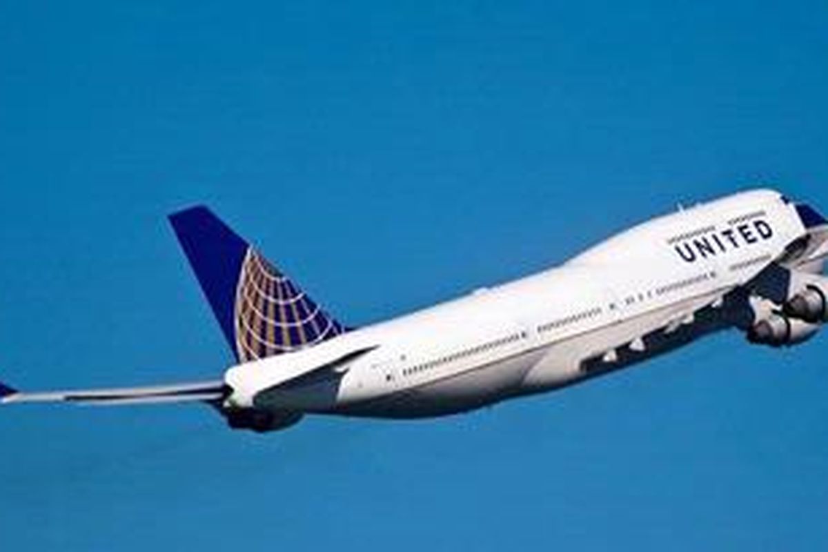 Sebuah pesawat terbang milik maskapai United Airlines.