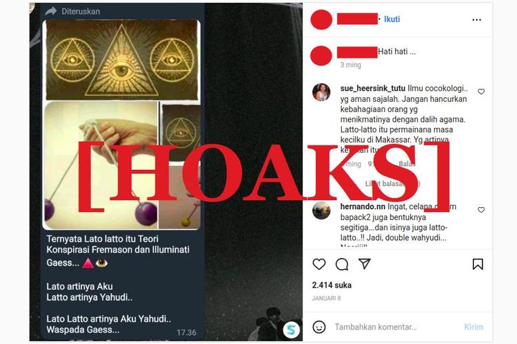 Hoaks permainan lato-lato mengandung teori konspirasi Freemason dan Iluminati serta berarti mengaku Yahudi