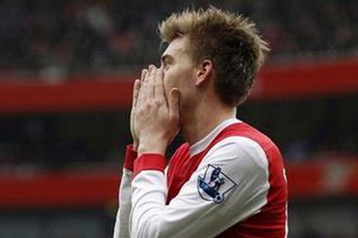 Striker Arsenal, Nicklas Bendtner.