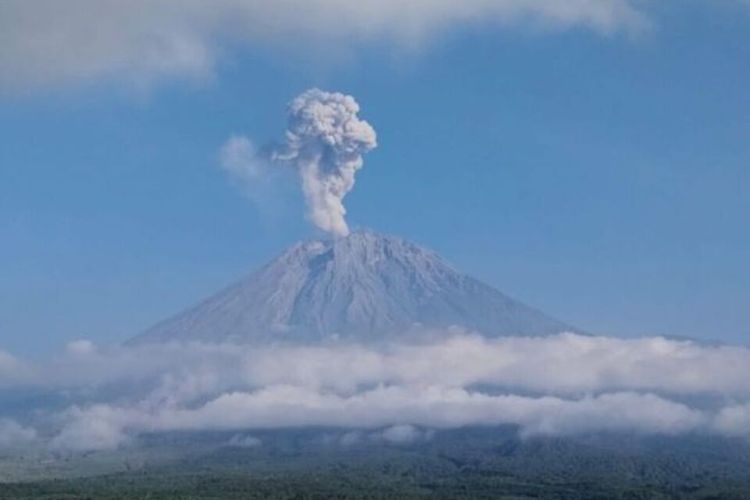 Gunung Semeru Erupsi 3 Kali Pagi Ini, Tinggi Letusan Capai 1 Kilometer