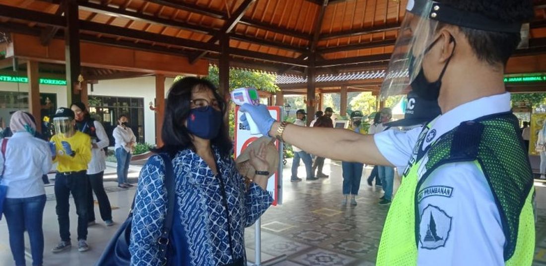 PT TWC Borobudur Prambanan & Ratu Boko melakukan simulasi penerapan protokol kesehatan menuju new normal pariwisata. 