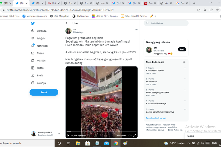 Kerumunan di Mall Festival Citylink Bandung