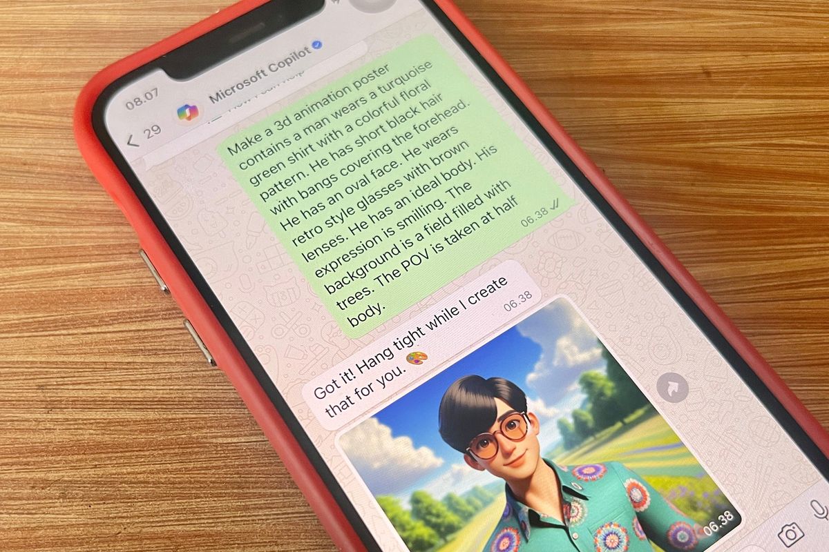 Tampilan chatbot Copilot WhatsApp. Cara menambahkan Copilot di WhatsApp. 