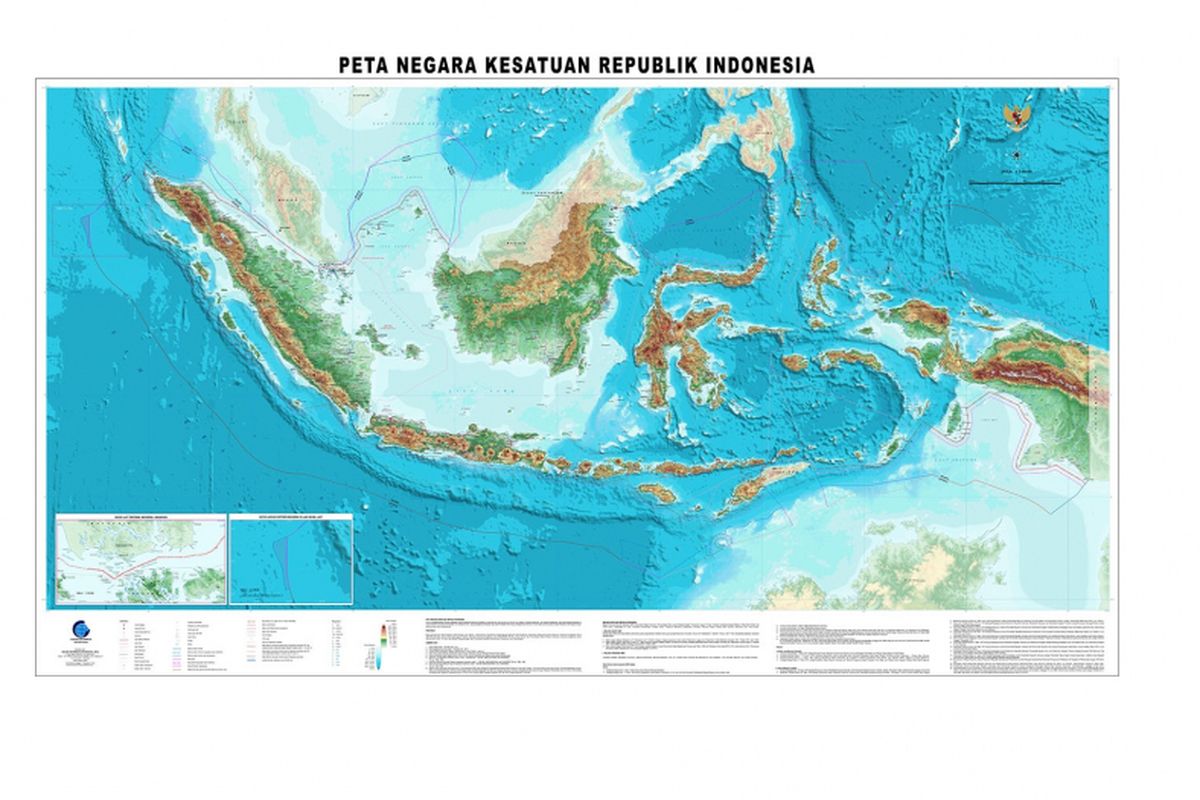 Peta terbaru Indonesia yang diluncurkan pada 2017 oleh Badan Informasi Geospasial.