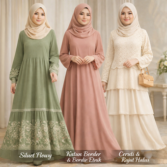 Model baju lebaran 2026 terbaru wanita: Siluet Flowy dan Sentuhan Minimalis.