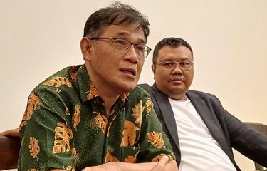 Ketua Dewan Pembina Relawan Prabowo Budiman Bersatu (Prabu) sekaligus Aktivis 1998, Budiman Sudjatmiko di kantor Relawan Prabu, Jakarta, Jumat (22/9/2023).
