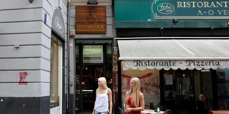 Restoran Borobudur, satu-satunya restoran Indonesia di Genova, bahkan di Italia.