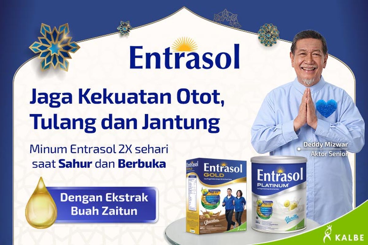 Entrasol dapat memenuhi kebutuhan nutrisi tulang dan jantung selama puasa. 