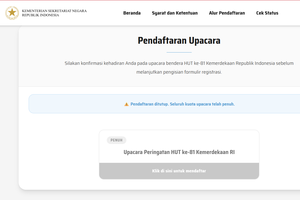 Kuota Undangan Upacara HUT ke-81 RI di Istana Ludes pada H+2 'War Tiket'