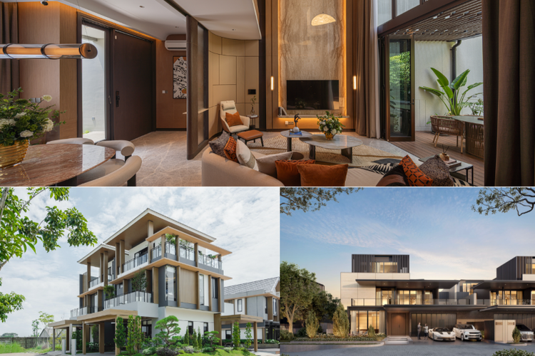 Atas: Ardea at Summarecon Serpong. Kiri Bawah: Areum Parc Bogor. Kanan Bawah: Botanic Villa at NavaPark. 