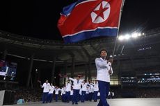 Bendera Korea Utara Pun Berkibar di Pusat Incheon