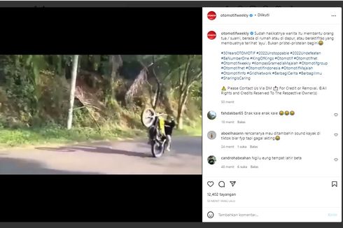 Video Viral Perempuan Berhijab Jatuh Usai Wheelie Pakai RX-King