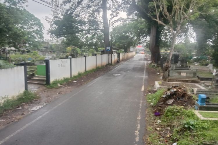 Lokasi prank bocil pocong di kawasan kuburan Samaan, Jalan Gilimanuk, Kecamatan Lowokwaru, Kota Malang. 