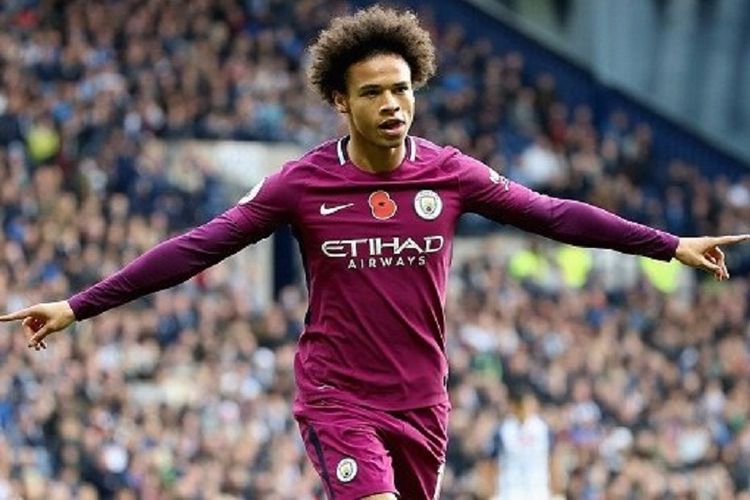 Leroy Sane tampil gemilang saat Manchester City menang di kandang West Bromwich Albion pada lanjutan Premier League, Sabtu (28/10/2017).