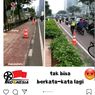 Viral Foto Polisi Geser Traffic Cone Jalur Sepeda, Ini Penjelasannya...