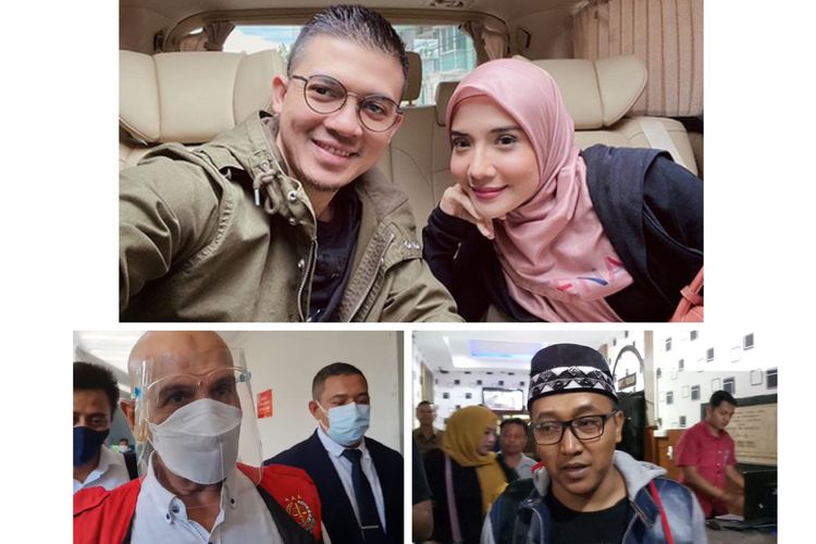 Kolase foto Irwansyah dan Zaskia Sungkar, Mark Sungkar, Tedy Pardiyana