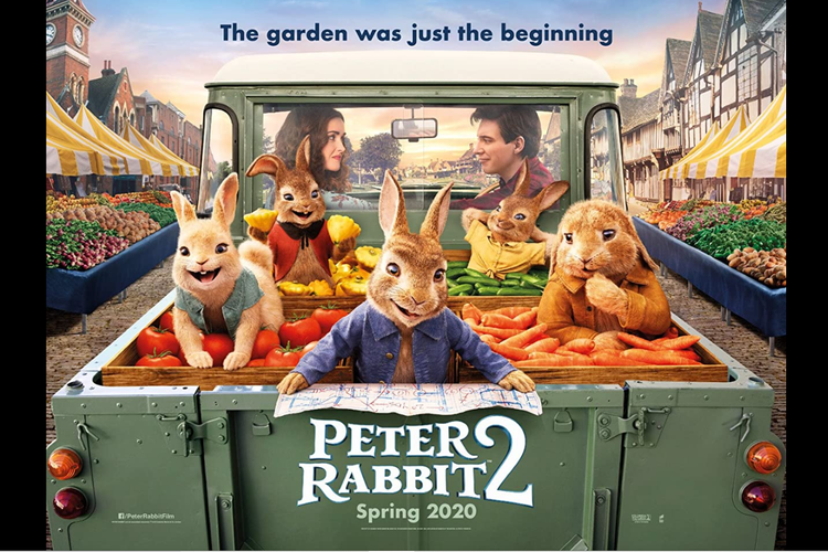 Rose Byrne dan Domhnall Gleeson dalam film petualangan Peter Rabbit 2: The Runaway (2021).
