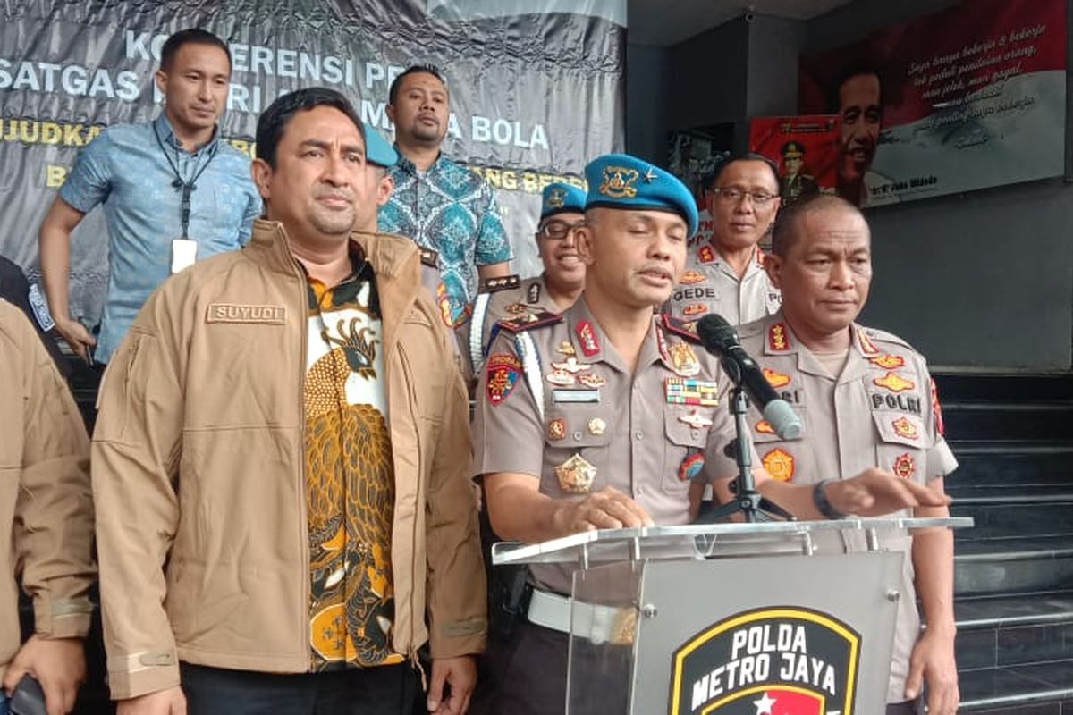 Ketua Satuan Tugas Antimafia Bola Brigjen Hendro Pandowo di Polda Metro Jaya, Jakarta Selatan, Jumat (24/1/2020).