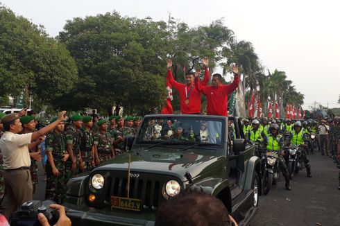 Prajurit TNI Peraih Emas Asian Games Disambut Bak Pahlawan di Markas Kodam
