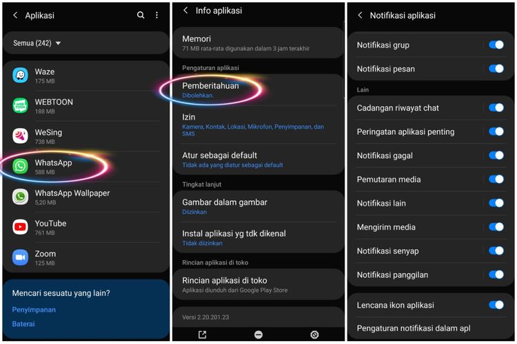 Cara menonaktifkan notifikasi di whatsapp