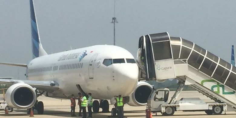 An image of Garuda Indonesia cargo flight in Kertajati, West Java dated on Tuesday, February 23, 2021. 