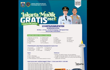 Pendaftaran Jakarta Mudik Gratis 2023 telah dibuka.