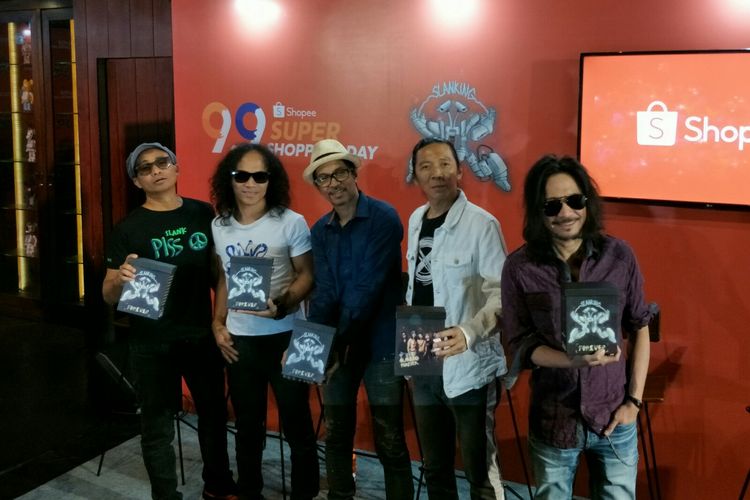 Slank rilis album baru Slanking Forever di kawasan Gunawarman, Jakarta Selatan, Kamis (22/8/2019).