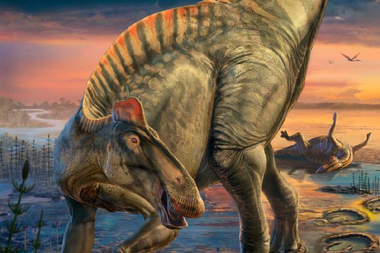 gambaran Edmontosaurus annectens semasa hidup 