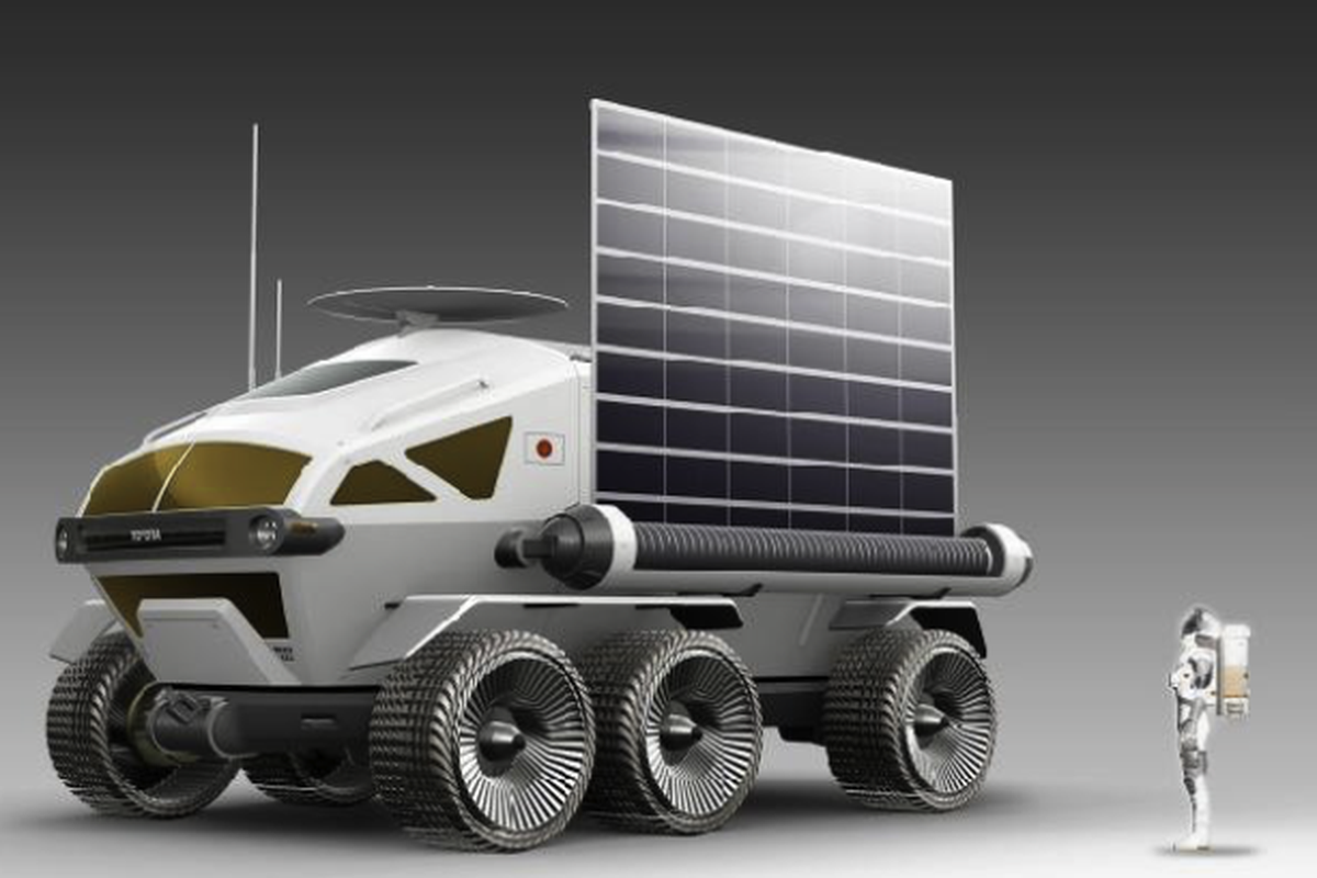 Ilustrasi kendaraan luar angkasa Toyota, Lunar Cruiser.