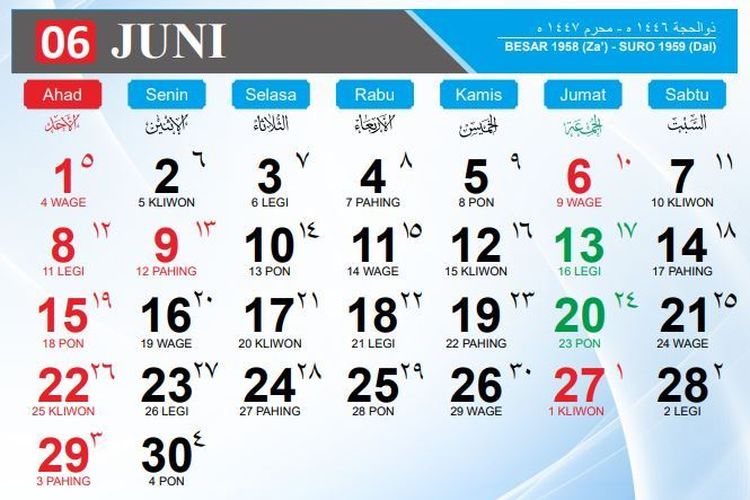 Jadwal Hari Libur Juni 2025, Ada Dua Kali Long Weekend