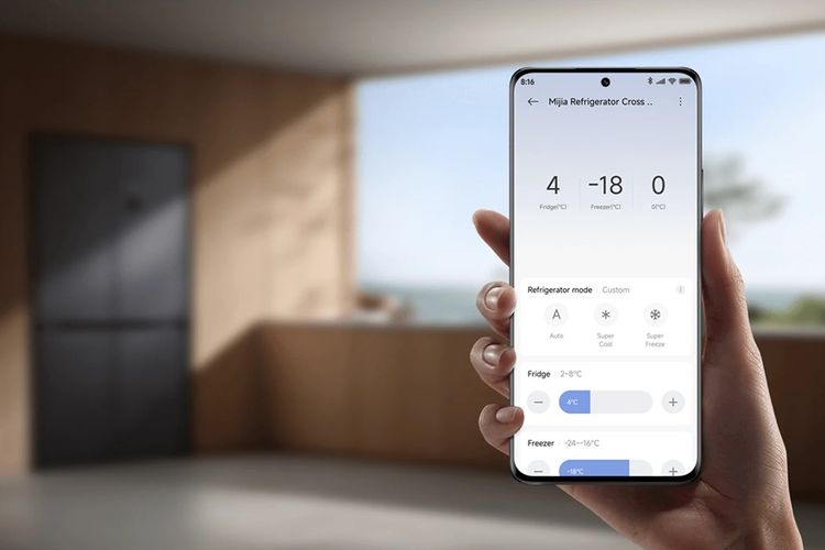 Aplikasi Xiaomi Home untuk mengatur suhu kulkas Mijia Refrigerator Cross Door 510L