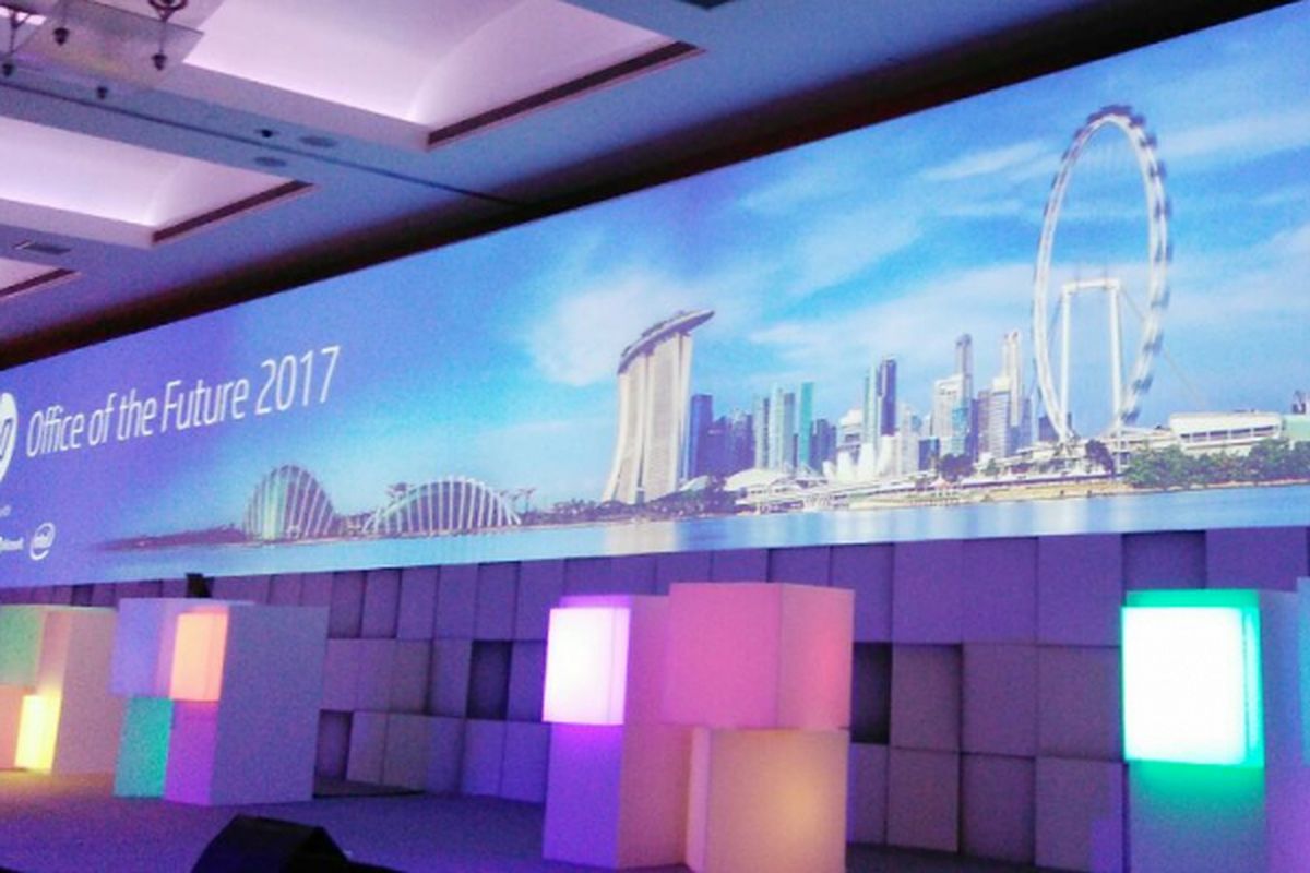Acara Hewlett Packard (HP) Office of the Future 2017 di Hotel Pan Pasific, Singapura, Jumat (10/3/2017).