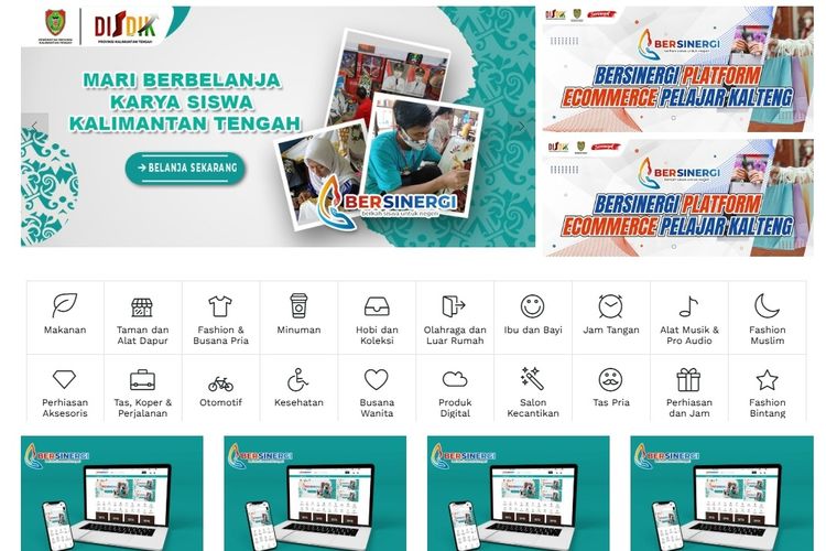 Tampilan platform Berkah Siswa Untuk Negeri (Bersinergi) yang telah diluncurkan oleh Gubernur Provinsi Kalimantan Tengah (Kalteng), *H. Sugianto Sabran* melalui Dinas Pendidikan Provinsi Kalimantan Tengah (Disdik Kalteng).