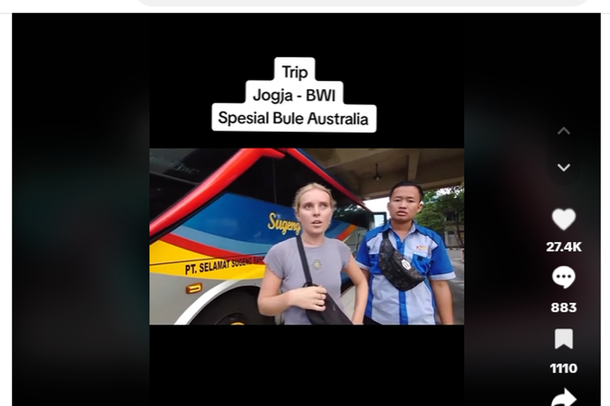 Cuplikan video turis asing hampir salah naik bus di Terminal Giwangan, Yogyakarta