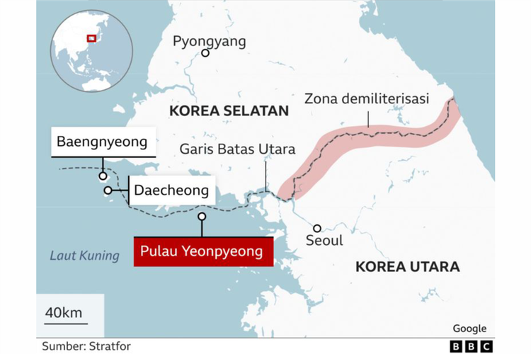 Perbatasan Korea Utara dan Korea Selatan.