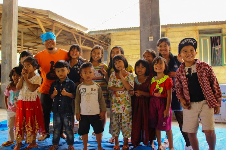 Anak-anak di Rumah Baca Lembah Sibayak di Desa Doulu, Kecamatan Berastagi, Kabupaten Karo, Sumatera Utara.