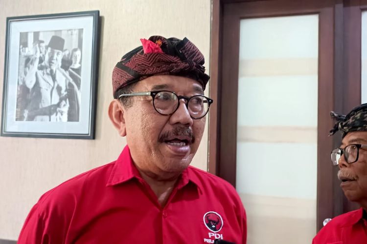 Ketua PHRI Bali Tjokorda Oka Artha Ardana usai menghadiri HUT ke-51 PDIP di Kantor DPD PDIP Bali, Jalan Banteng Baru, Denpasar, Rabu (10/1/2024).  Kompas.com/ Yohanes Valdi Seriang Ginta