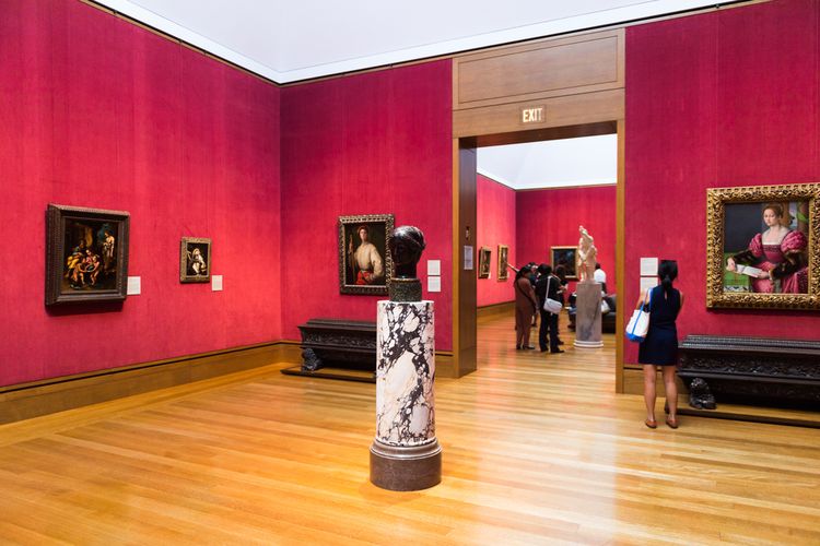 Interior galeri J. Paul Getty Museum (Getty Museum), museum seni di California yang berdiri sejak 1974, (26/9/2015).