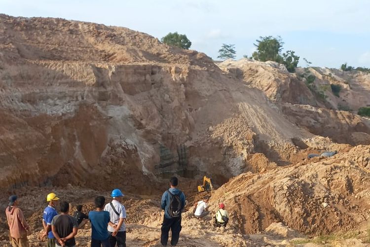 Lokasi tambang timah Pondi di Kabupaten Bangka, Kepulauan Bangka Belitung yang longsor menyebabkan penambang tewas, Senin (2/2/2026).