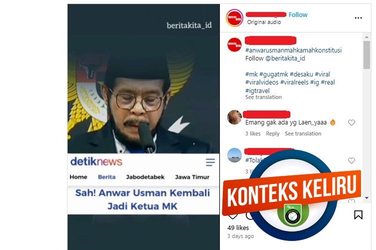 INFOGRAFIK: Konteks Keliru Terkait Hoaks Anwar Usman Terpilih Kembali Jadi Ketua MK
