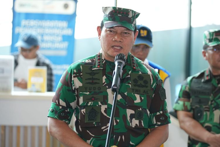 Panglima TNI Laksamana Yudo Margono di Banten, Senin (10/4/2023). 