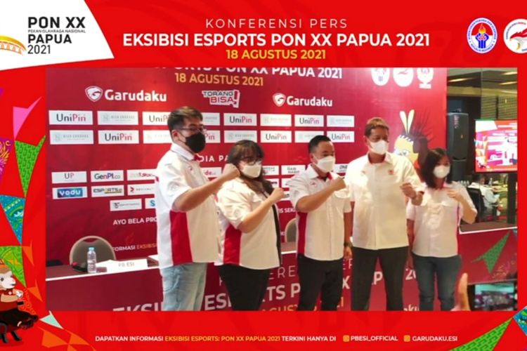 Konferensi pers Ekshibisi Esports PON XX Papua 2021 pada Rabu (18/8/2021) sore WIB.