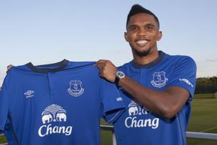 Penyerang asal Kamerun, Samuel Eto'o (33 tahun), resmi bergabung dengn Everton, Selasa (26/8/2014).