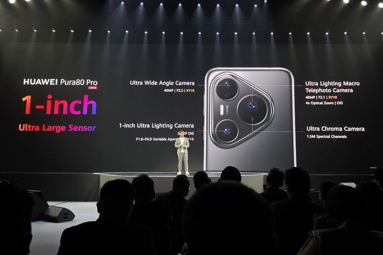 Huawei Pura 80 Pro mengusung sensor kamera besar ukuran 1 inci.