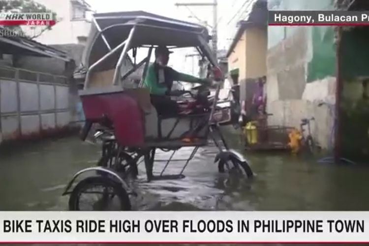 Banjir Bukan Masalah, Bentor Filipina Dimodifikasi Jadi Tinggi, Antar Penumpang Tetap Kering