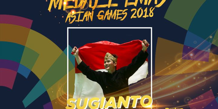 Pesilat Indonesia Sugianto  meraih medali emas dalam babak final pencak silat nomor seni tunggal putra  Asian Games 2018 di Padepokan Pencak Silat Taman Mini Indonesia Indah (TMII), Jakarta, Rabu (29/8)