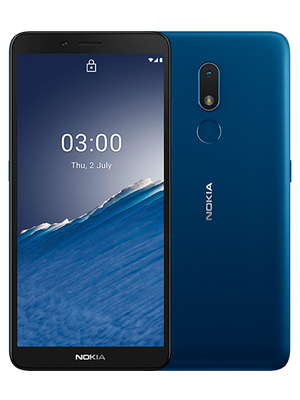 Ilustrasi tampilan depan dan belakang Nokia C3.