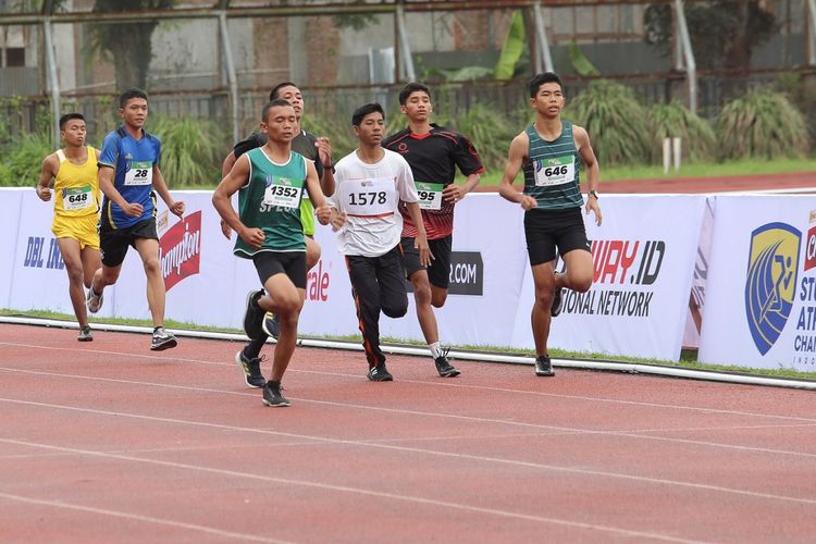 Suasana babak penyisihan lari 1.000 meter hari kedua Champion SAC Indonesia 2022 North Sumatera Qualifiers, Sabtu (12/11/2022).